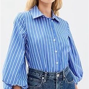 Tanya Taylor Blouson Sleeved Button Down Size L NWOT